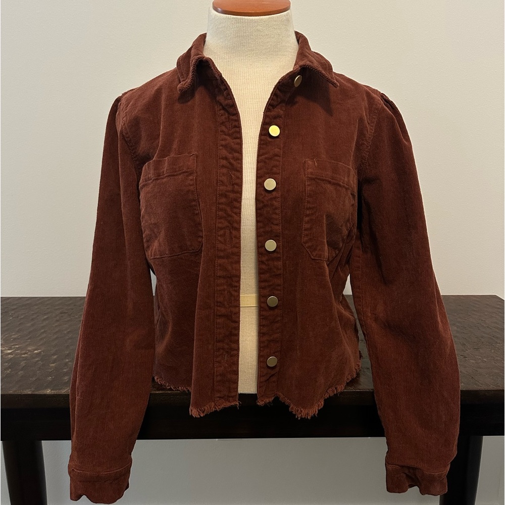 Tribal Corduroy Button-Up Jacket